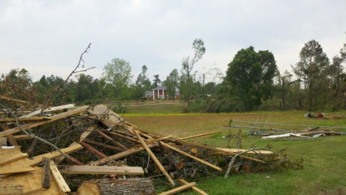 tornado damage in Phil Campbell